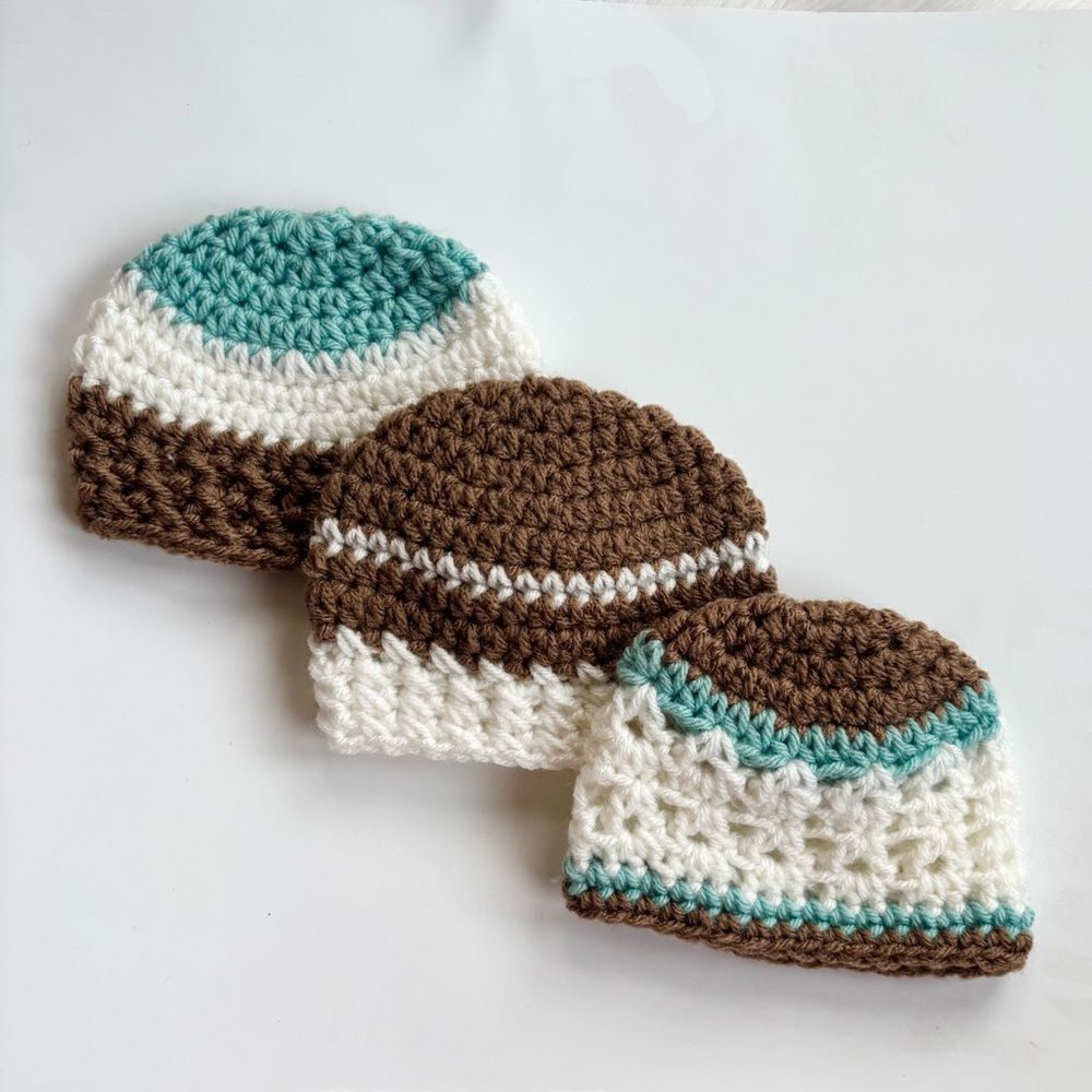 Handmade Crochet Baby Hat Gift Set